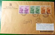 FDC CITTA' DEL VATICANO.NATALE 1966 RACCOMANDATA FDC VIAGGIATA CON TIMBRO ARRIVO