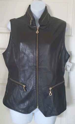 Gilet donna pelle marrone rem - gilet,