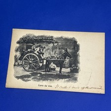 CARRO DA VINO  VIAGGIATA D'EPOCA  - CARTOLINA PICCOLA