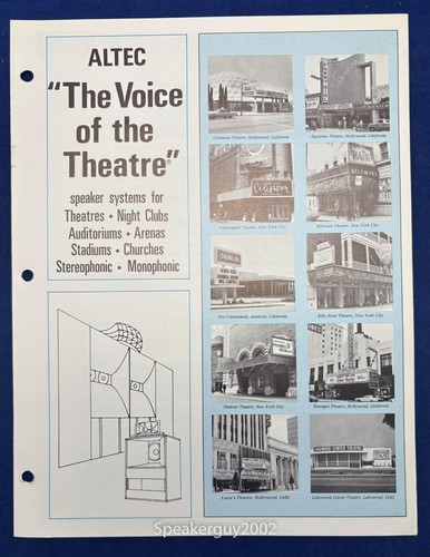 Brochure vintage altec - brochure, lansing
