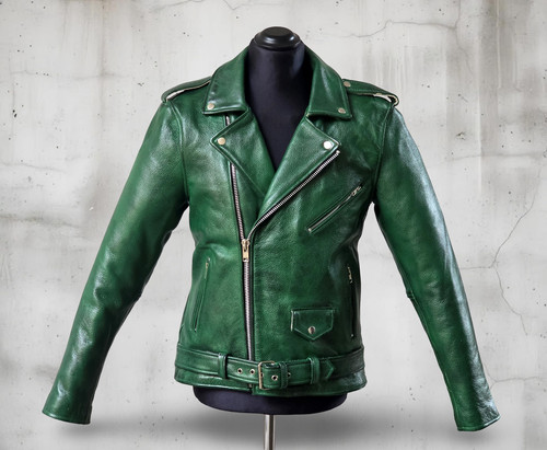 Giubbotto pelle cuoio - , verde
