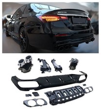 Diffusore + Terminali di Scarico (CROMO) per MERCEDES CASSA ELETTRICA W213 MOPF