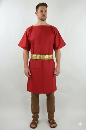Tunica romana cotone rosso - in,