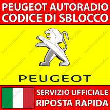 ✅PEUGEOT RADIO CODICE DI SBLOCCO 108 2008 207 208 3008 308 5008 508 BOXER JUMPY✅