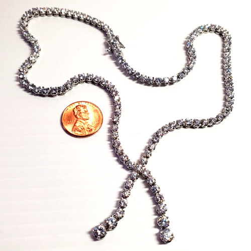 Collana tennis oro bianco - collana,