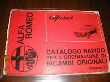 ALFA ROMEO MANUALE CATALOGO "RICAMBI ALFASUD 1972  TUTTE LE VERSIONI"  USATO