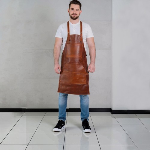 Grembiule pelle macellaio chef - pelle,