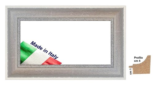 Cornice bianca argento - e, a