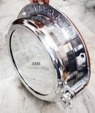 Specchio da parete rotondo nave oblò Chadder & Co inciso con contenitore interno