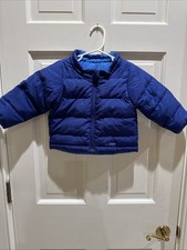 Piumino d'oca reversibile blu LL Bean bambino ragazzo taglia 12-18 mesi