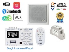 IMPIANTO AUDIO DA INCASSO ATTIVO FILODIFFUSIONE 60W BLUETOOTH USB SEL. CASSE