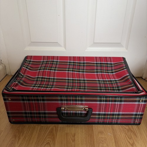 Valigia tartan rosso vintage - tartan,