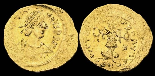 Giustiniano gold tremissis - gold,