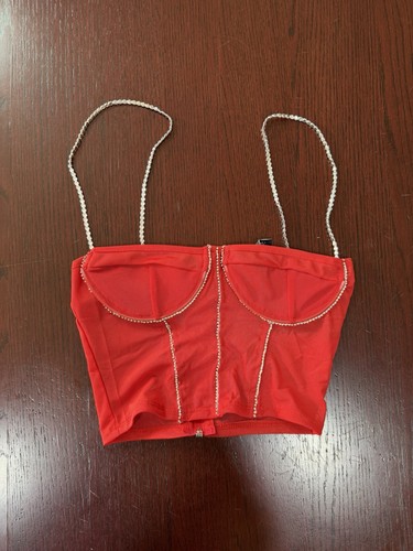 Corsetto rosso con strass