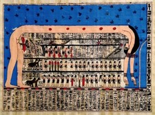 "La volta celeste" _ Pittura originale - autentico papiro egizio