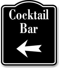 Cocktail Bar Left Arrow BLACK