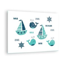 Quadro su Vetro 70x50cm Balene