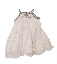 MONNALISA BEBE Vestito bambina in seta con motivo a pois e volant a strati 9M