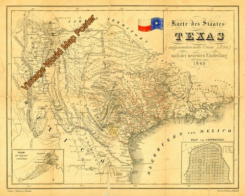 18491s vintage mappa del - del, mondo