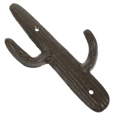 Appendiabiti da parete stile rustico design in ghisa a forma di cactus doppio gancio appendiabiti
