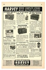 Radioamatore CQ Mag. Pubblicità "NATIONAL HRO-60 & NATIONAL NC-183D Ricevitori" HARVEY (9/52)