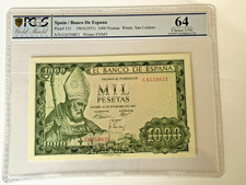 1000 pesetas 1965 certificado - 1965,