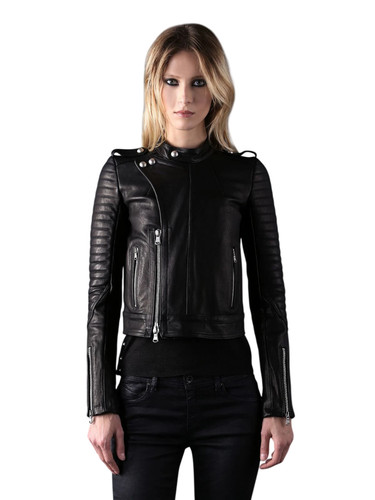 Giacca biker diesel nero - diesel, oro