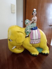 Rara lampada Decò ceramica elefante vintage difetti 