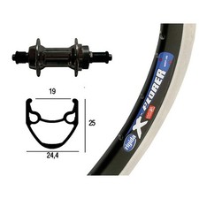 ruota posteriore completa 26 x 1.75 rigida x-plorer 6/7v nero RIDEWILL BIKE Bici