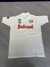 Maglia Bianca MARADONA NAPOLI BUITONI 10 1987/88 Acrilico Vintage Lanetta Calcio
