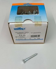 VITI LEGNO TESTA ESAGONALE UNIFIX 019254001 DIM. 5X40 MM IN FERRO ZINCATO PZ.200