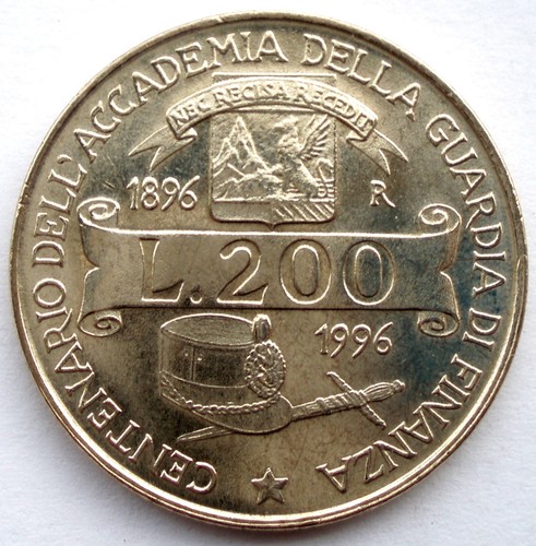 Italia 200 lire 1996 unc - 200,