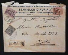 Ricevuta con busta Raccomandata 1924 Officina Meccanica Navale Stanislao D’Auria