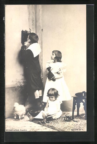Cartolina ragazzo telefono - ragazzo,