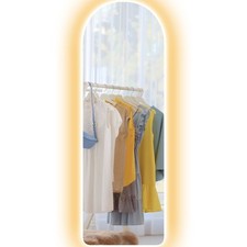 HOMCOM Specchio Illuminato ad Arco con Funzione Memory Regolabile 40x3x120 cm