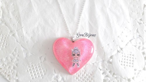 Collana ciondolo resina cuore