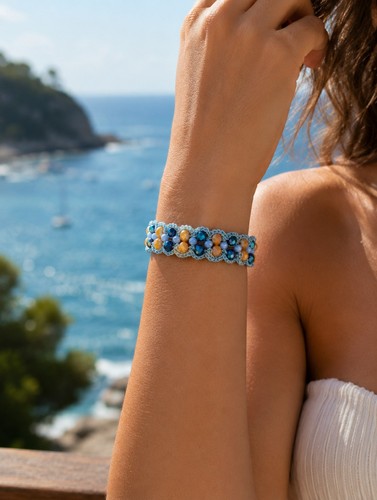 Bracciale uncinetto filo lurex - uncinetto,