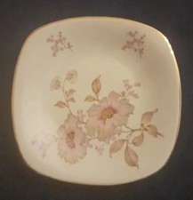 Piatto Portata Quadrato Porcellana Mitterteich Bavaria Con Fiori Vintage 