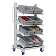 Carrello con 8 cassette