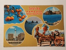Cartolina Saluti da Catania vedutine Carretto Siciliano 1979 (OR422) *