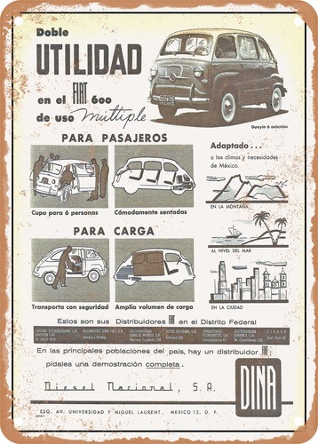 Insegna metallo 1958 dina - insegna, in