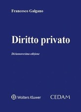 Libro - Francesco Galgano - Diritto Privato  - Cedam