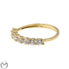 Anello riviera veretta in oro giallo 18 Kt 750 zirconi -28/vv-