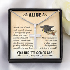 Graduation Cross Necklace for
