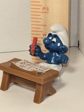 Super Puffi Scuola Scrivania Vintage Schleich Peyo PVC Figura 1981 Manca Sedia