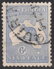SG38 Sn:#48 1915 6d AUSTRALIA emissione canguro, corona stretta [su], usato