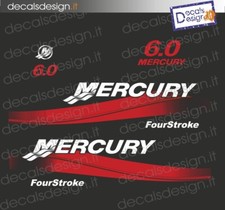 Adesivi motore marino fuoribordo Mercury 6 cv four stroke  barca stickers