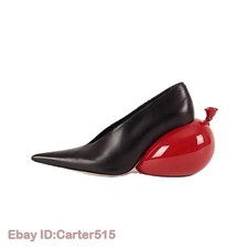 New balloon pointed toe slip on women dress shoe strange heel casual women pumps