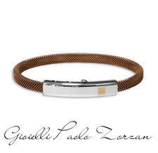 Bracciale Borsari Gioielli in acciaio 316L con elemento in oro rosè BR-COS07P