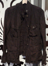 Giacca Sahariana Marrone Lino